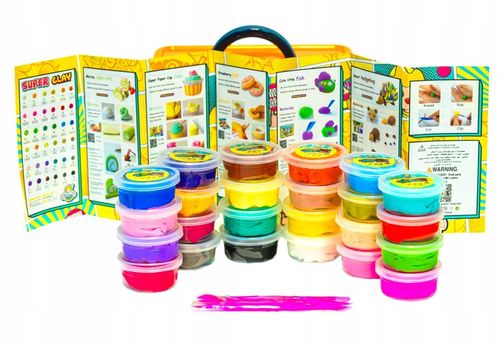 CLAYDOLL PIANKOLINA MASA PLASTYCZNA 24 sztuki BIG BOX + AKCESORIA + WALIZKA na Arena.pl
