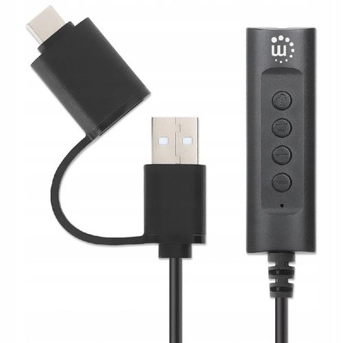 Manhattan Adapter Karta Dźwiękowa USB-C/A Audio Stereo 3.5 mm TRRS 1 m na Arena.pl
