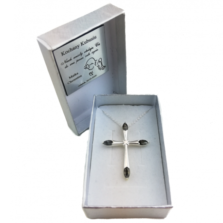 SREBRNY KRZYŻYK OZDOBNY Z CYRKONIAMI SREBRO PRÓBY 925 DOSTĘPNY W RÓŻNYCH KOLORACH zdjęcie 10