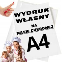 WYDRUK CUKROWY MASA CUKROWA Z TWOIM ZDJĘCIEM GRAFIKĄ A4 NA TORT +