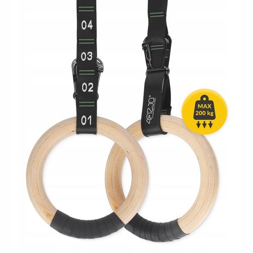 KÓŁKA GIMNASTYCZNE OBRĘCZE DO PODCIĄGANIA DREWNIANE UCHWYTY CROSSFIT KOŁA na Arena.pl