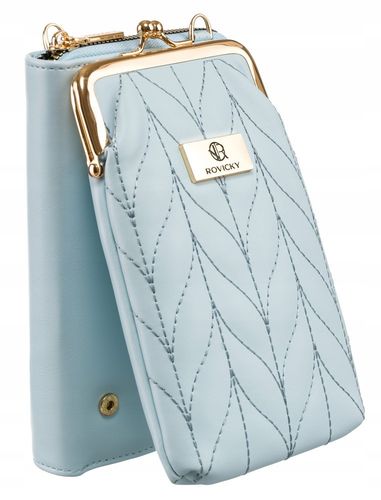 błękitna mini torebka damska z odczepianym przednim panelem - rovicky na Arena.pl