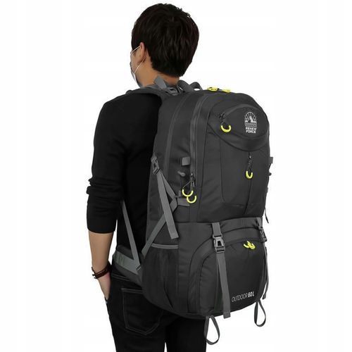 PLECAK TURYSTYCZNY TREKKINGOWY 60L GÓRSKI W GÓRY MĘSKI DAMSKI MOCNY CZARNY na Arena.pl