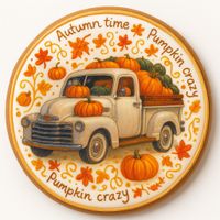 CIASTKO LUKROWANE WHITE PERL PUMPKIN ROZ.XL KOŁO JESIEŃ RĘCZNIE ROBIONE