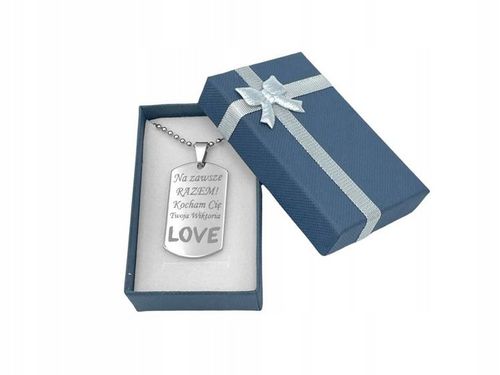 Nieśmiertelnik stal szlachetna z GRAWEREM prezent dla niego dzień chłopaka na Arena.pl