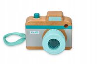 DREWNIANY PIERWSZY APARAT FOTOGRAFICZNY MALUCHA ZABAWKA NA DWÓR