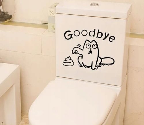 Naklejka Wlepka na Toalete Kibel WC Zarcik Pożegnanie z Klockiem Shit Papa na Arena.pl