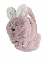 Mięciutkie pluszowe nauszniki Króliczek pudrowy róż z białymi uszami