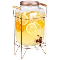 Słój Napoje Duży Słoik Dystrybutor Szklany Kranem Kranikiem Stojakiem 8L