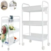 Półka łazienkowa kuchenna szafka na kółkach regał metalowy 3 poziomy