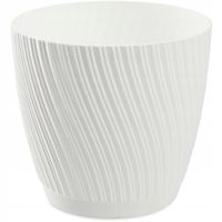 KADAX Doniczka Okrągła Z Podstawką 15cm Biała Eko