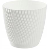 KADAX Doniczka Okrągła Z Podstawką 13cm Biała Eko