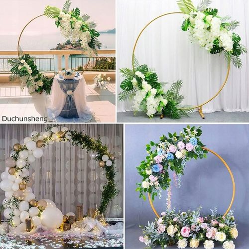 Złote Koło Na Balony Stojak Balonowy Stelaż Metalowy Ścianka Wesele 2,1M na Arena.pl