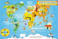 FOTOTAPETA globus MAPA ŚWIATA dla dzieci plakat