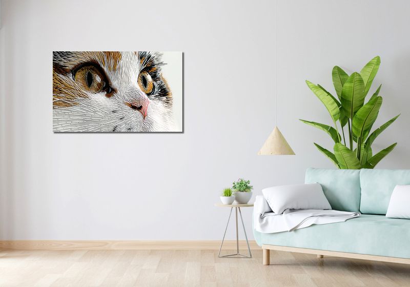 Obraz 100x60cm Nitkowany Kot zdjęcie 2