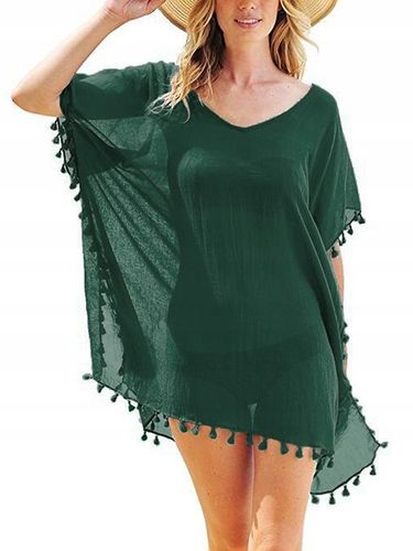 LETNIA TUNIKA PLAŻOWA PAREO NARZUTKA NA PLAŻĘ SUKIENKA DAMSKA SZYFON KOLORY na Arena.pl