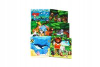 Drewniana kolorowa układanka dla dzieci Zabawka PUZZLE ZESTAW 6 szt