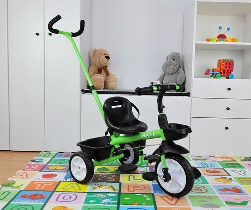 Rowerek Trójkołowy Milly Mally jeździk 2w1 dziecięcy koszyk Axel Zielony na Arena.pl