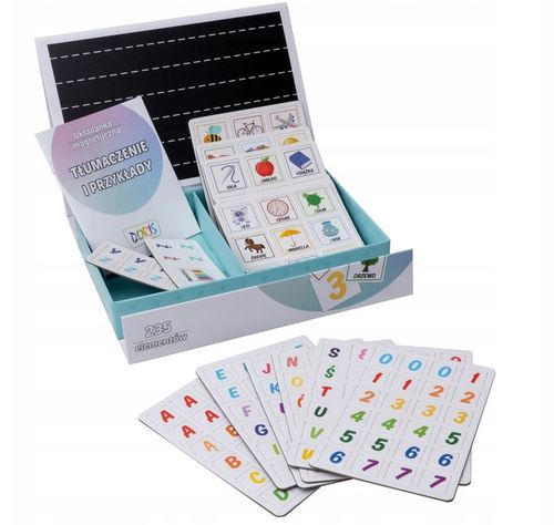 Tablica magnetyczna nauka alfabetu i matematyki litery cyfry 235 el. na Arena.pl