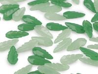 LISTKI KORALIKI DO BIŻUTERI HANDMADE DIY MIX.3 ZIELONY 10x23MM 20SZT