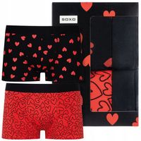 BOKSERKI w serca L bawełniane SOXO majtki PREZENT na WALENTYNKI DLA FACETA