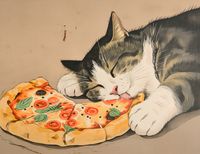 Plakat 65x50cm Pizza Dla Kota