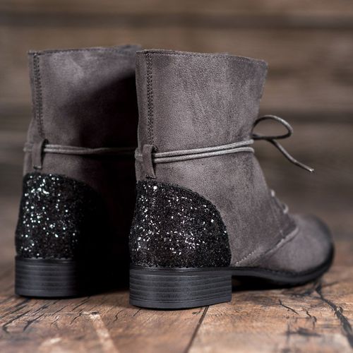 Szare Sznurowane Botki r.38 na Arena.pl