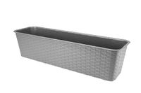 Doniczka skrzynka balkonowa RATTAN 59 cm na pelargonie surfinie tworzywo szara
