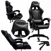 Fotel Gamingowy Biurowy Obrotowy Kubełkowy Krzesło Obrotowe dla GraczaBLACK