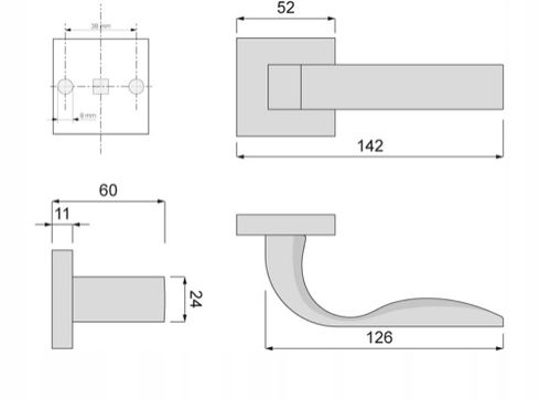 Klamka wewnętrzna Veramet Krótki, Szyld kwadratowy na Arena.pl