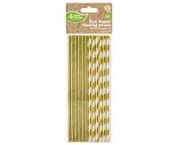 SŁOMKI PAPIEROWE ZŁOTE MIX DWÓCH WZORÓW 6x197MM 24SZT GODAN