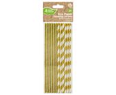 SŁOMKI PAPIEROWE ZŁOTE MIX DWÓCH WZORÓW 6x197MM 24SZT GODAN