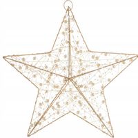 Ozdoba Gwiazda Led złota gwiazdka zawieszana w okno na ścianę drzwi 30 cm