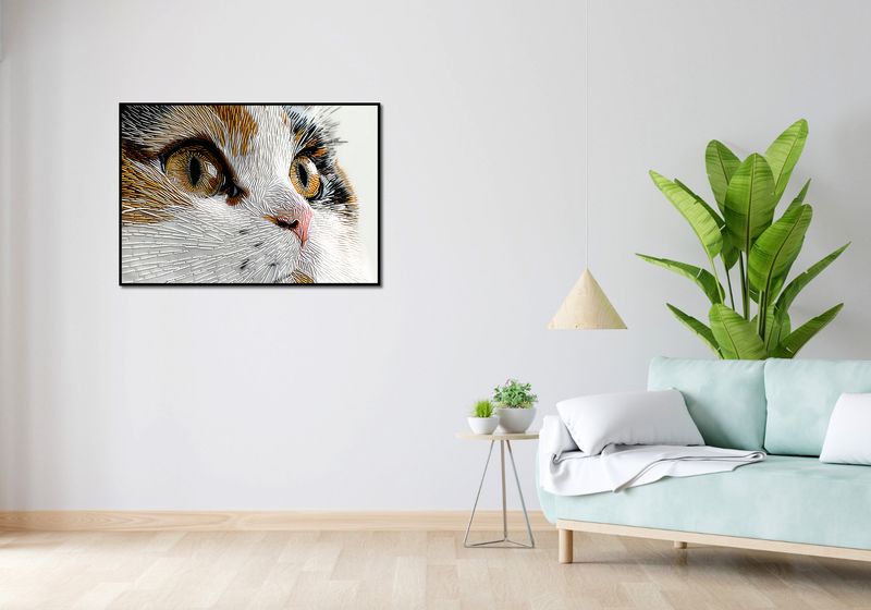 Plakat 100x70cm Nitkowany Kot zdjęcie 4