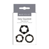 me you us easy squeeze cock ring set black