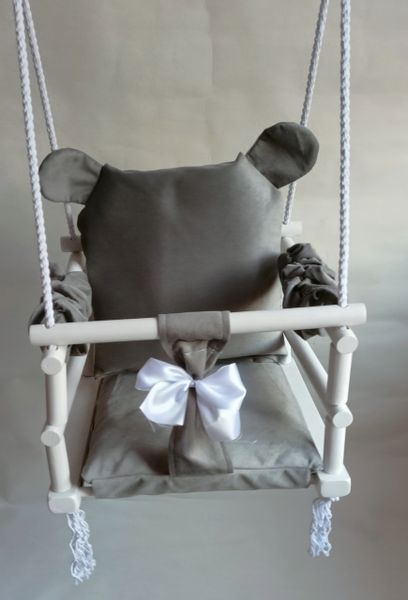 Huśtawka biała KRÓLIK 3w1 dla dzieci SZARA pokój zdjęcie 5