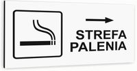 Tabliczka informacyjna BIAŁA dibond STREFA PALENIA DOWOLNY NAPIS