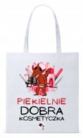 Dla Kosmetyczki Na Prezent Torba Eco Biała Shopper Z Nadrukiem Ze Zdjęciem
