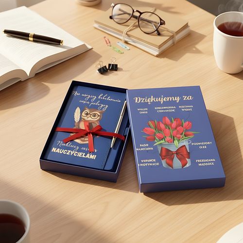 PREZENT DLA NA DZIEŃ NAUCZYCIELA ZESTAW NOTES DŁUGOPIS GRAWER na Arena.pl