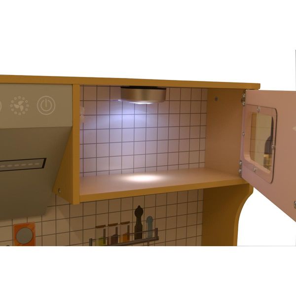 KUCHNIA DREWNIANA DLA DZIECI PODŚWIETLANE PALNIKI LAMPKA LED 87x30x83,5CM WOODEN zdjęcie 24