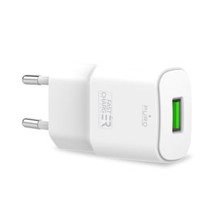 PURO White Mini Travel Fast Charger - Ładowarka sieciowa USB-A 12 W 2.4 A (biały)