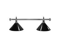 Lampa bilardowa Elegance 2 klosze czarna, srebrny pałąk