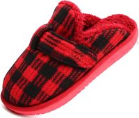 Puszyste Kapcie COFACE z Pianki Memory - Czerwono-Czarne, Rozmiar 36