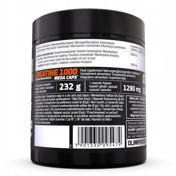 OLIMP CREATINE 1000 MC 180kaps MONOHYDRAT KREATYNA zdjęcie 2