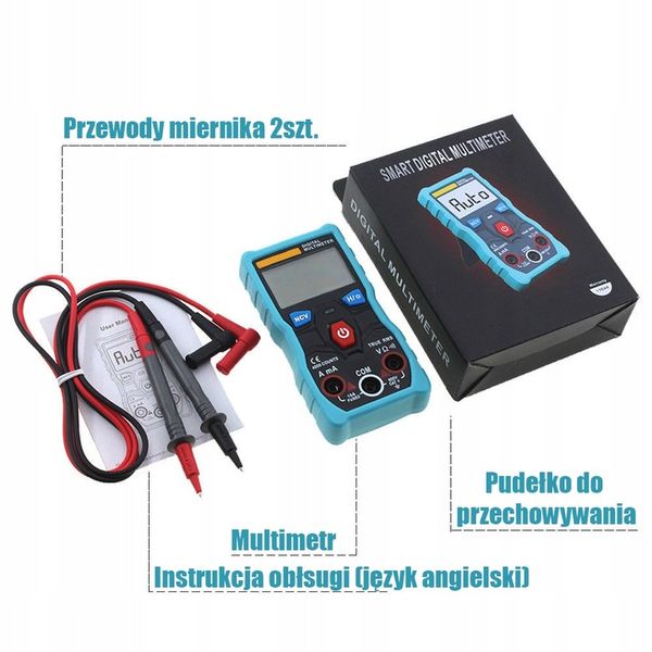 MULTIMETR CYFROWY AUTOMATYCZNY ZT-S1 TRUE RMS NCV MIERNIK NAPIĘCIA PRĄDU zdjęcie 15