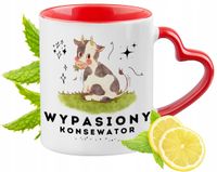 Kubek Czerwony Z Uszkiem W Kształcie Serca Dla Konserwatora Na Prezent
