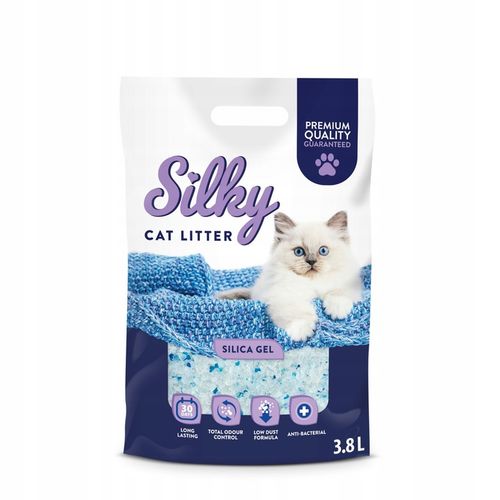 Żwirek silikonowy dla kota bezpyłowy SILKY 8x3,8l ZESTAW 8 sztuk na Arena.pl