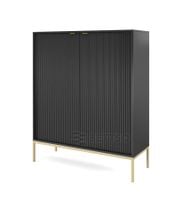 Dwudrzwiowa wysoka komoda Nova K-104 do salonu złoty stelaż