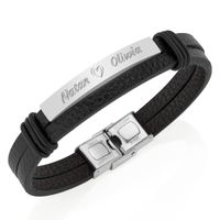 BRANSOLETKA MĘSKA PREZENT DLA NIEGO GRAWER STAL