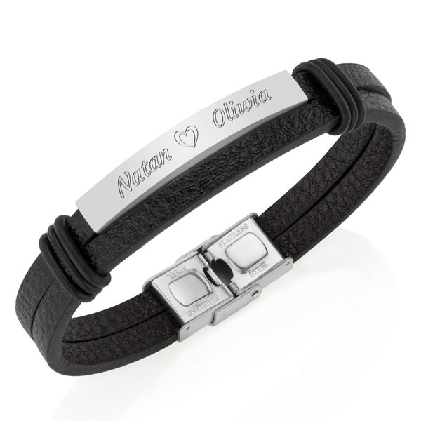 BRANSOLETKA MĘSKA PREZENT DLA NIEGO GRAWER STAL zdjęcie 1